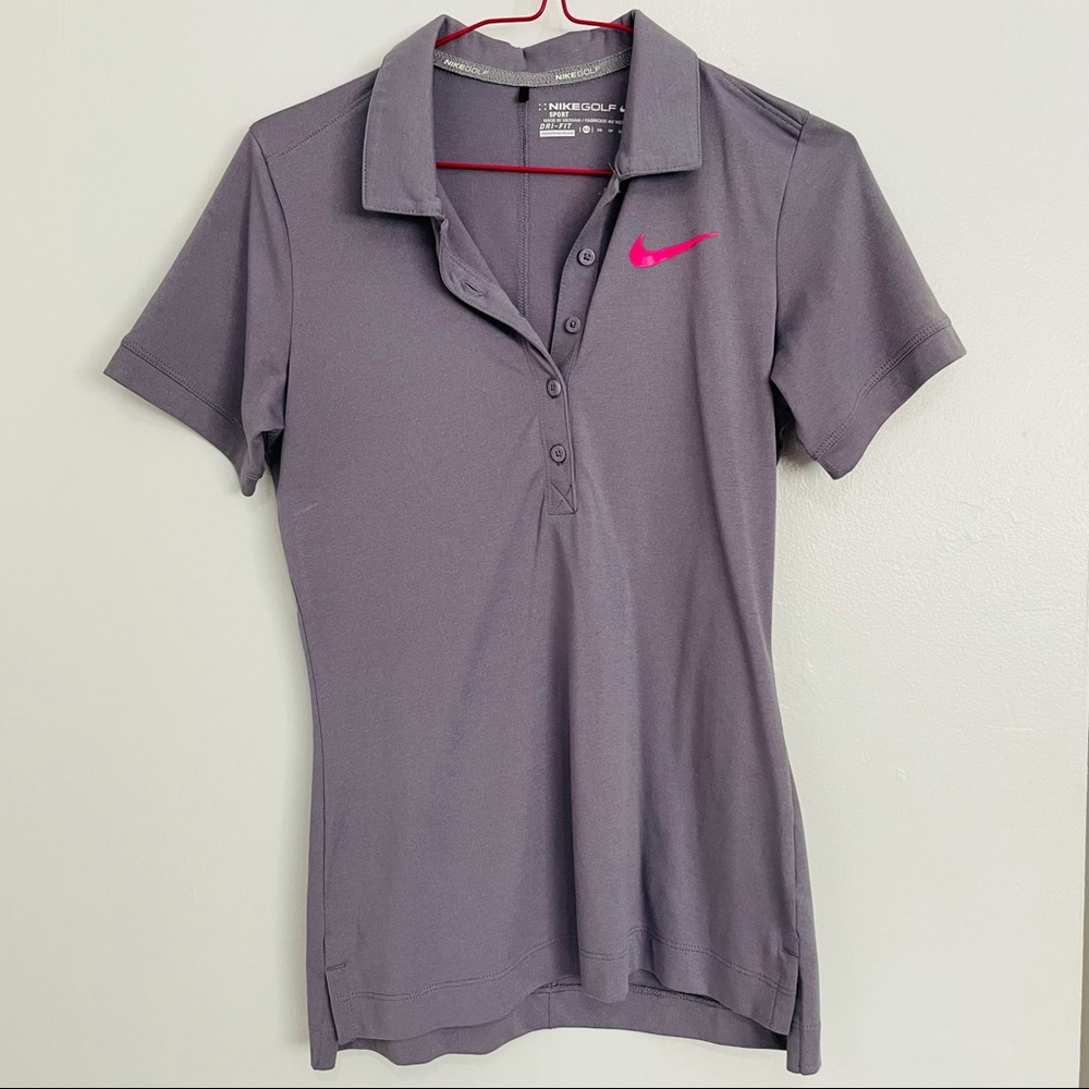 Lilac purple dri fit Nike polo